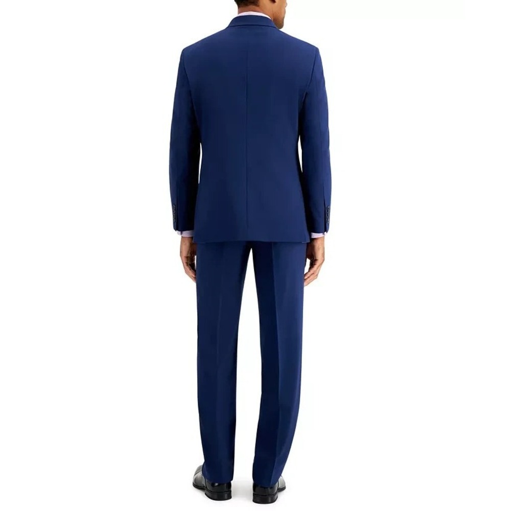 Nautica Men's 2-pc Suit Jacket Blazer 40R Solid Blue Pants 34W 32L - Picture 4 of 13